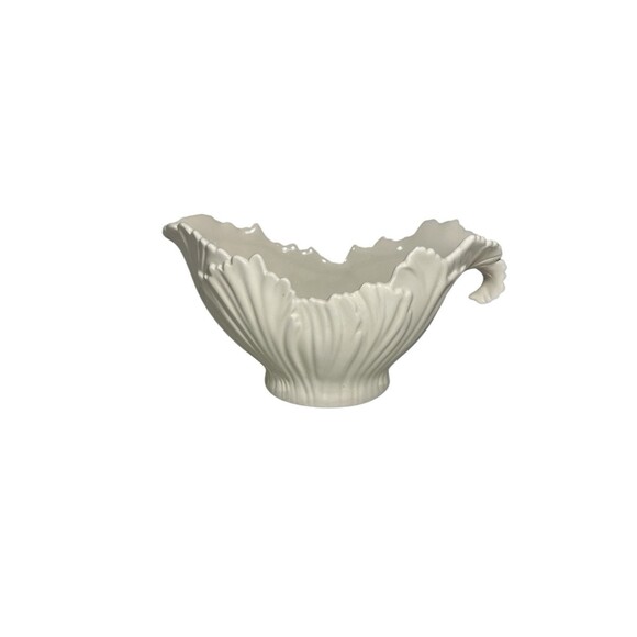 2009 Lenox Teleflora 75th Anniversary Leaf Design Ceramic Gravy Boat Planter - Picture 12 of 16